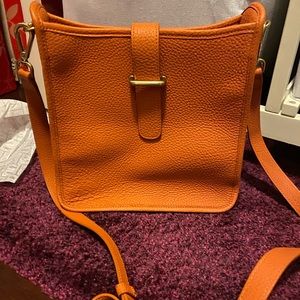 Elle Crossbody Orange Pebble Grain